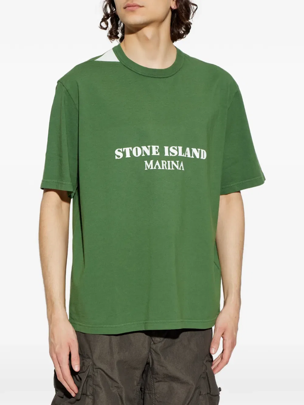 Футболка с принтом «Марина острова Стоун» Stone Island, зеленый — фото 3