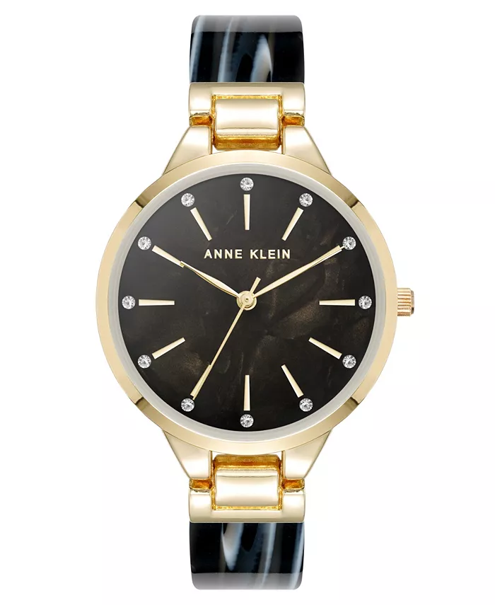 

Женские кварцевые бежевые браслетные часы из ацетата и металлического сплава золотистого тона, 36mm Anne Klein