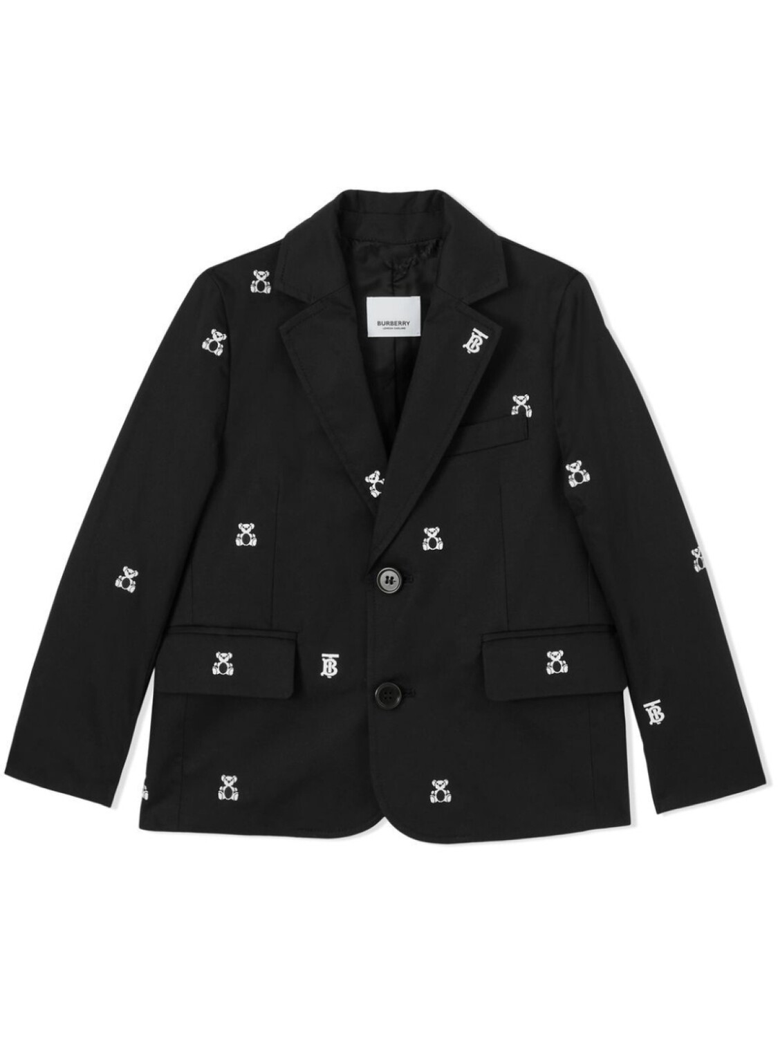 

Burberry Kids блейзер с вышивкой Thomas Bear, черный