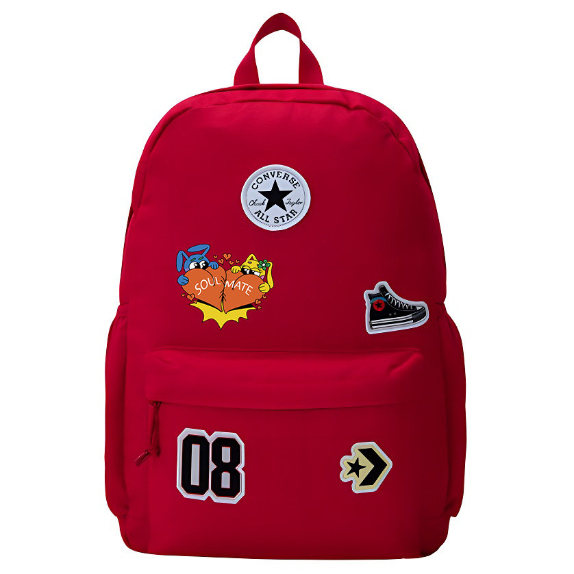 

Converse Полиэстеровый рюкзак средний размер унисекс в стиле преппи красный, Preppy Red