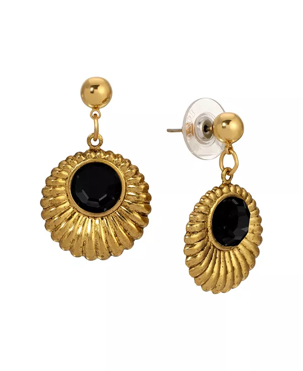 

Круглые серьги-подвески с кристаллами золотистого оттенка 2028, black