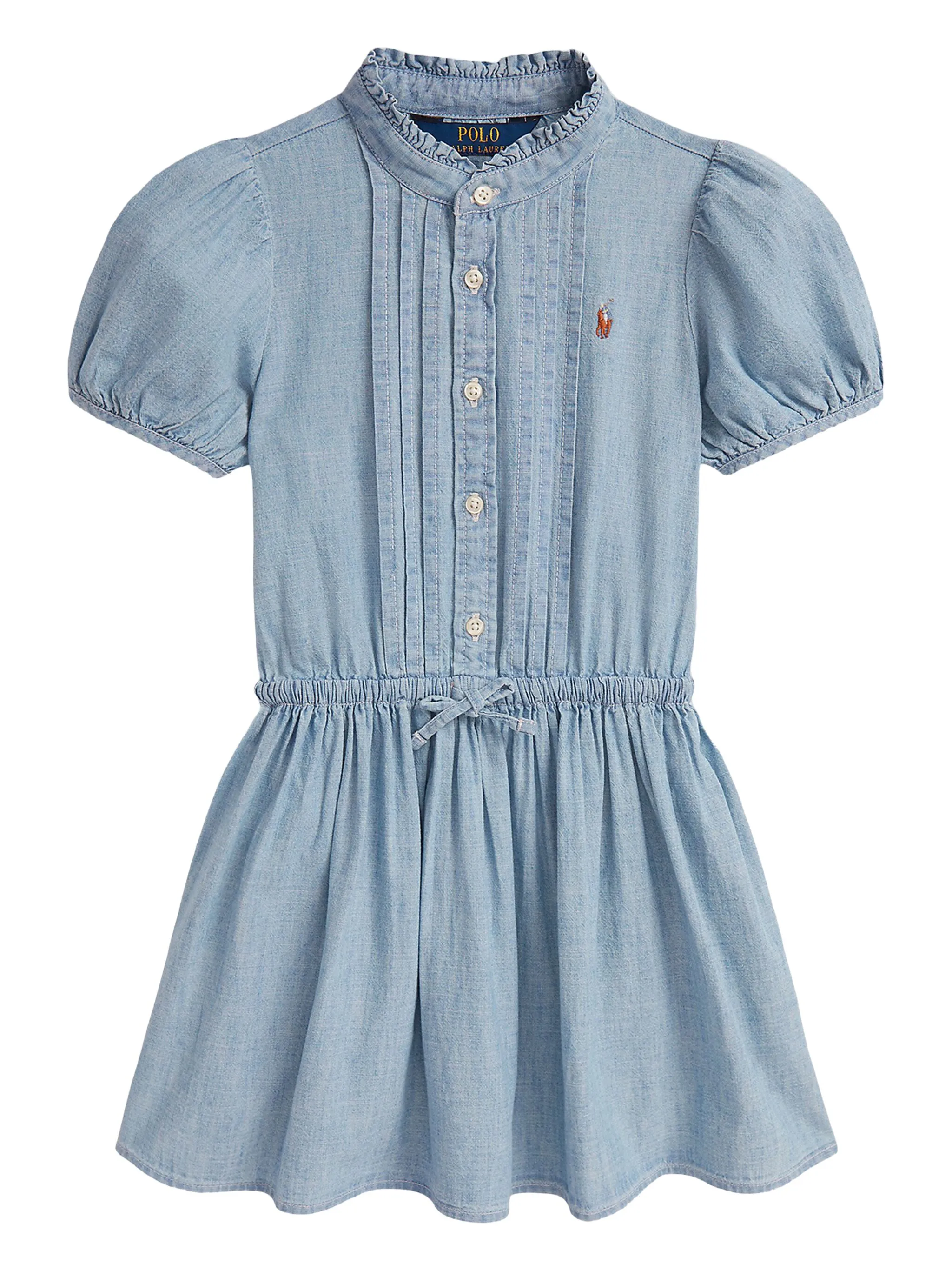 

Джинсовое платье с оборками Polo Ralph Lauren Kids, синий