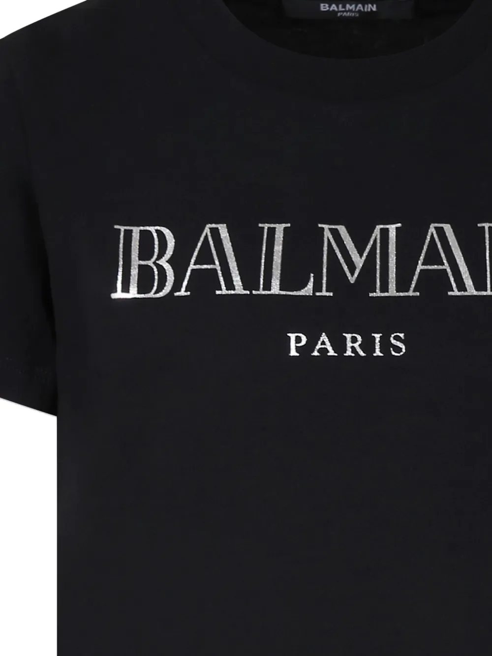 Футболка из органического хлопка с логотипом Balmain Kids, черный — фото 3