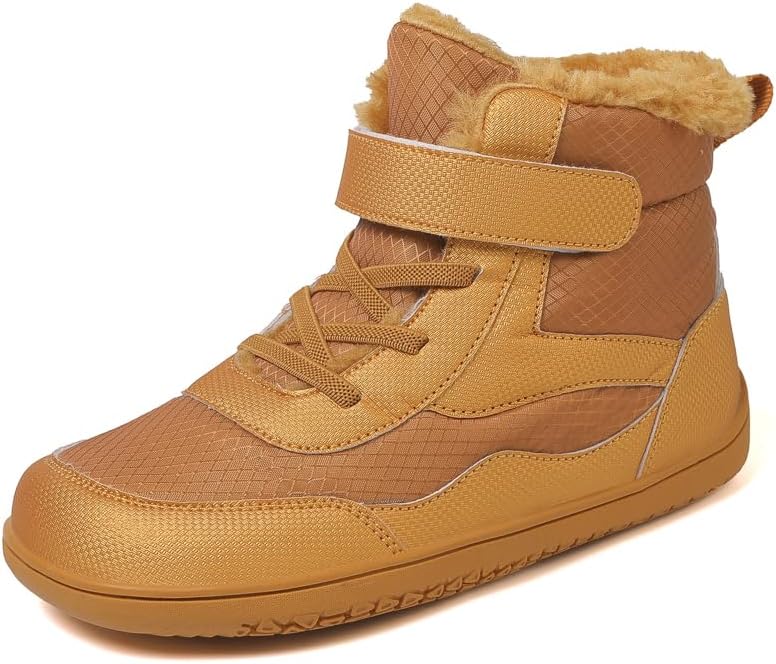 

Детские ботинки с широкой носочной частью A008 для активного отдыха на улице, противоскользящие спортивные туфли для походов, велоспорта, кросс-кантри, отдыха, пятипалые хлопковые туфли Ffblwei, коричневый