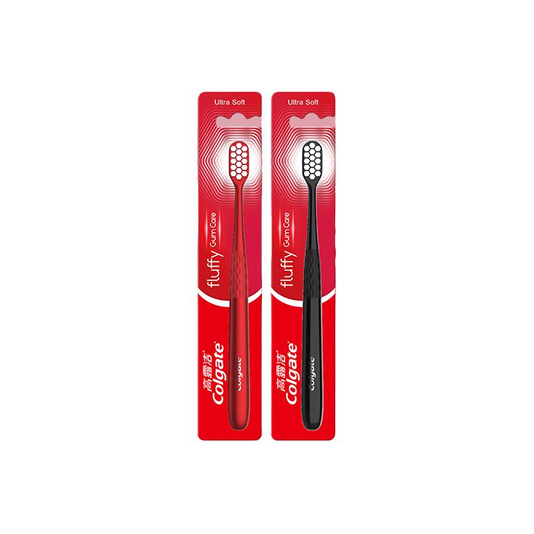 Мягкая зубная щетка для чистки с защитой десен Fleece Like Gum Protection Soft Fleece COLGATE, 6-piece set: toothbrush # красный *3+toothbrush # черный *3 — фото 2