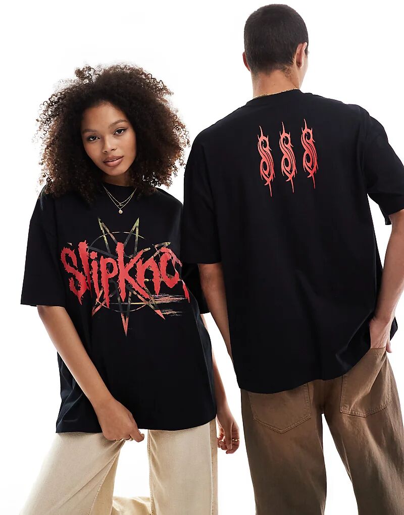 

Футболка унисекс оверсайз с лицензионным принтом Slipknot черного цвета ASOS DESIGN