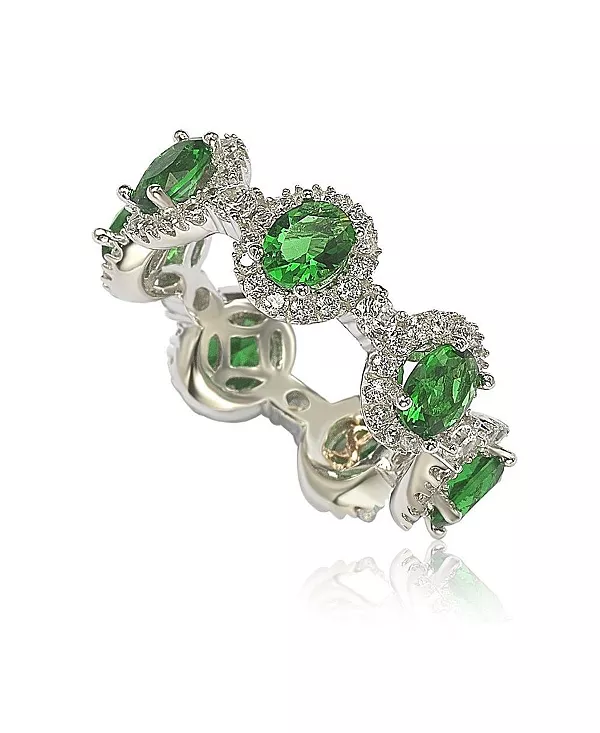 

Кольцо Suzy Levian с овальным кубическим цирконием в стерлинговом серебре, составное Suzy Levian New York, green