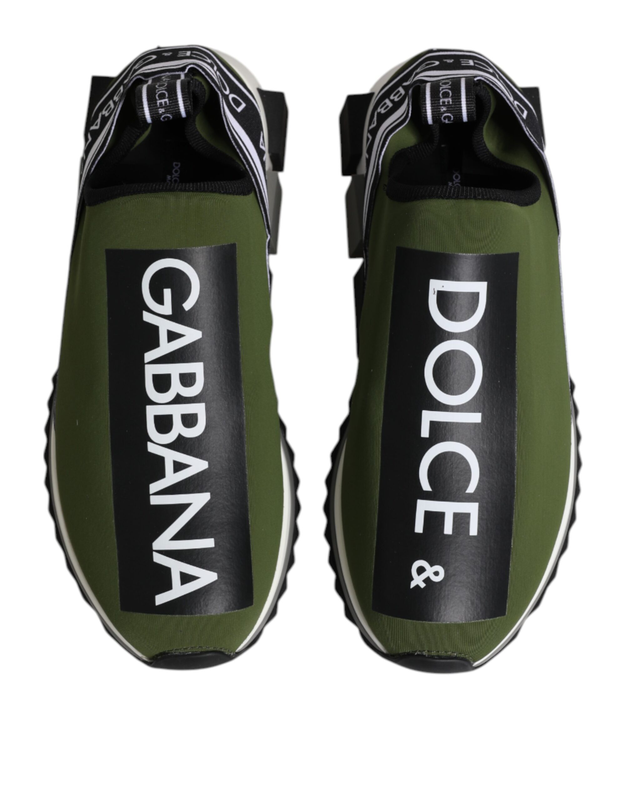 Зеленые черные кроссовки Sorrento Slip On Dolce & Gabbana, Green — фото 3