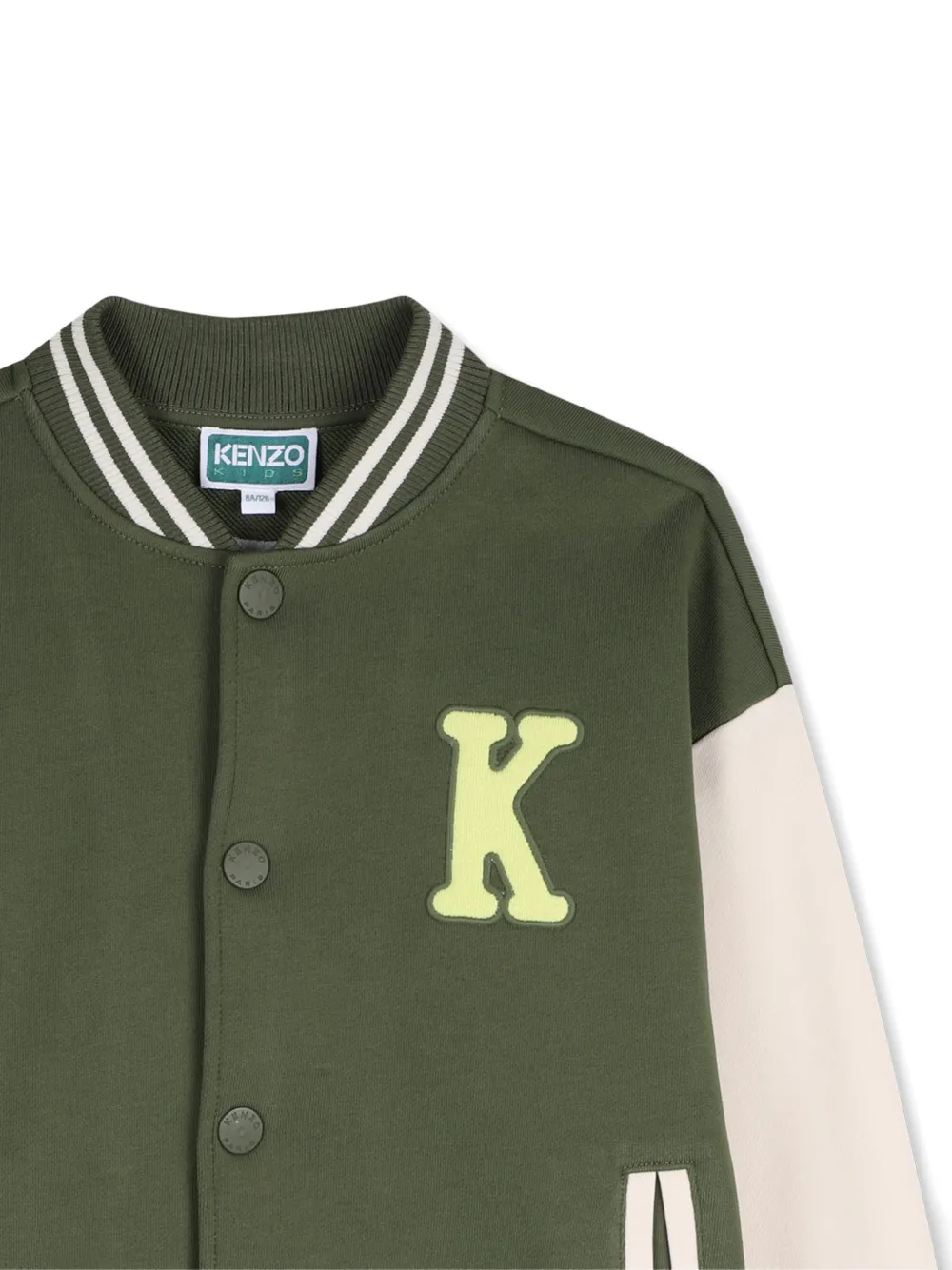 Кардиган с отделкой в полоску Kenzo Kids, зеленый — фото 3