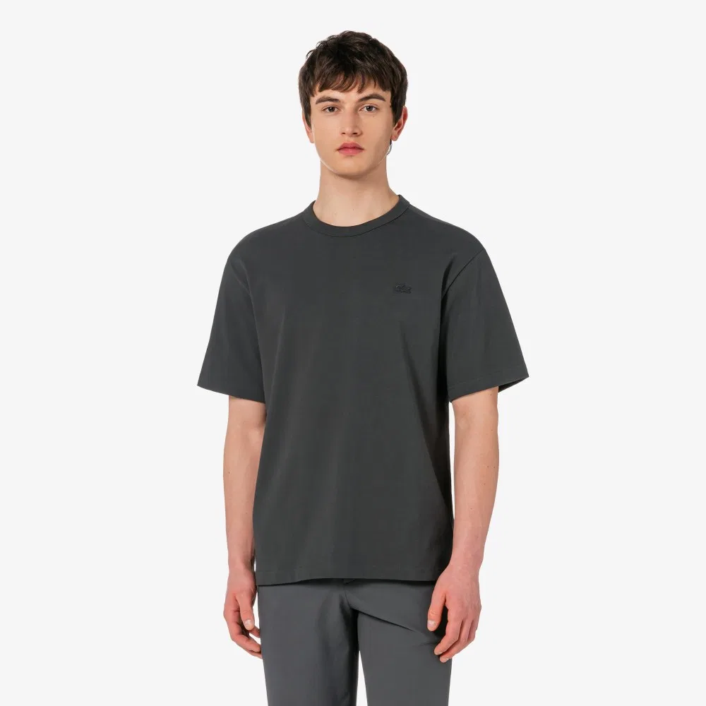 Мужская тёмно-серая футболка из плотного джерси от Lacoste