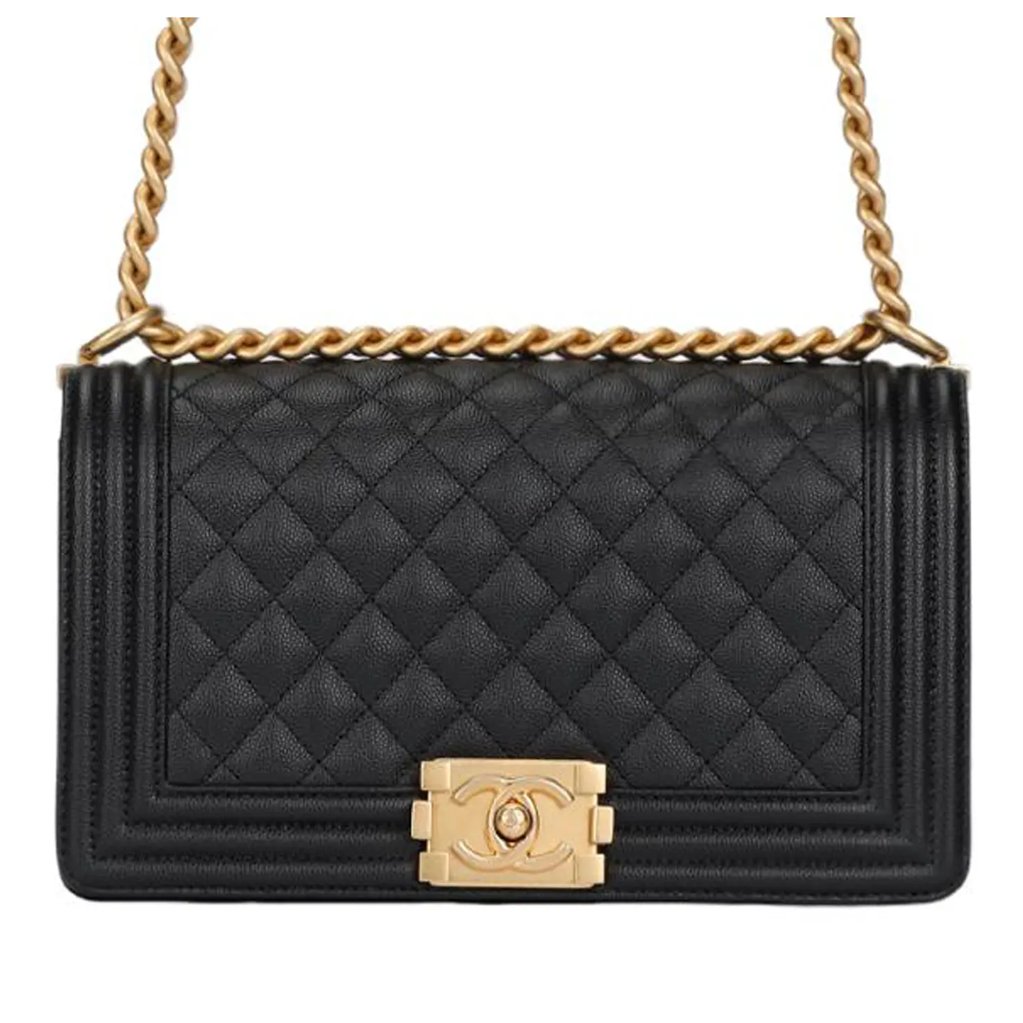 

CHANEL Мужская сумка через плечо из телячьей кожи с рутениевым покрытием металла черный