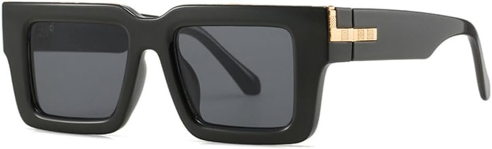 

Солнцезащитные очки в стиле ретро квадратной формы 2027 года для женщин, модные очки с леопардовым градиентом, защита от УФ-излучения UV400 для мужчин MTZJH, Black Grey