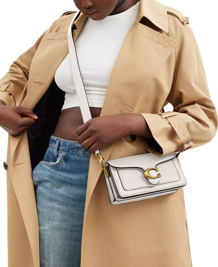 

Мини-сумка через плечо Mini Tabby из гладкой кожи Polished Pebble, 20 см COACH, белый