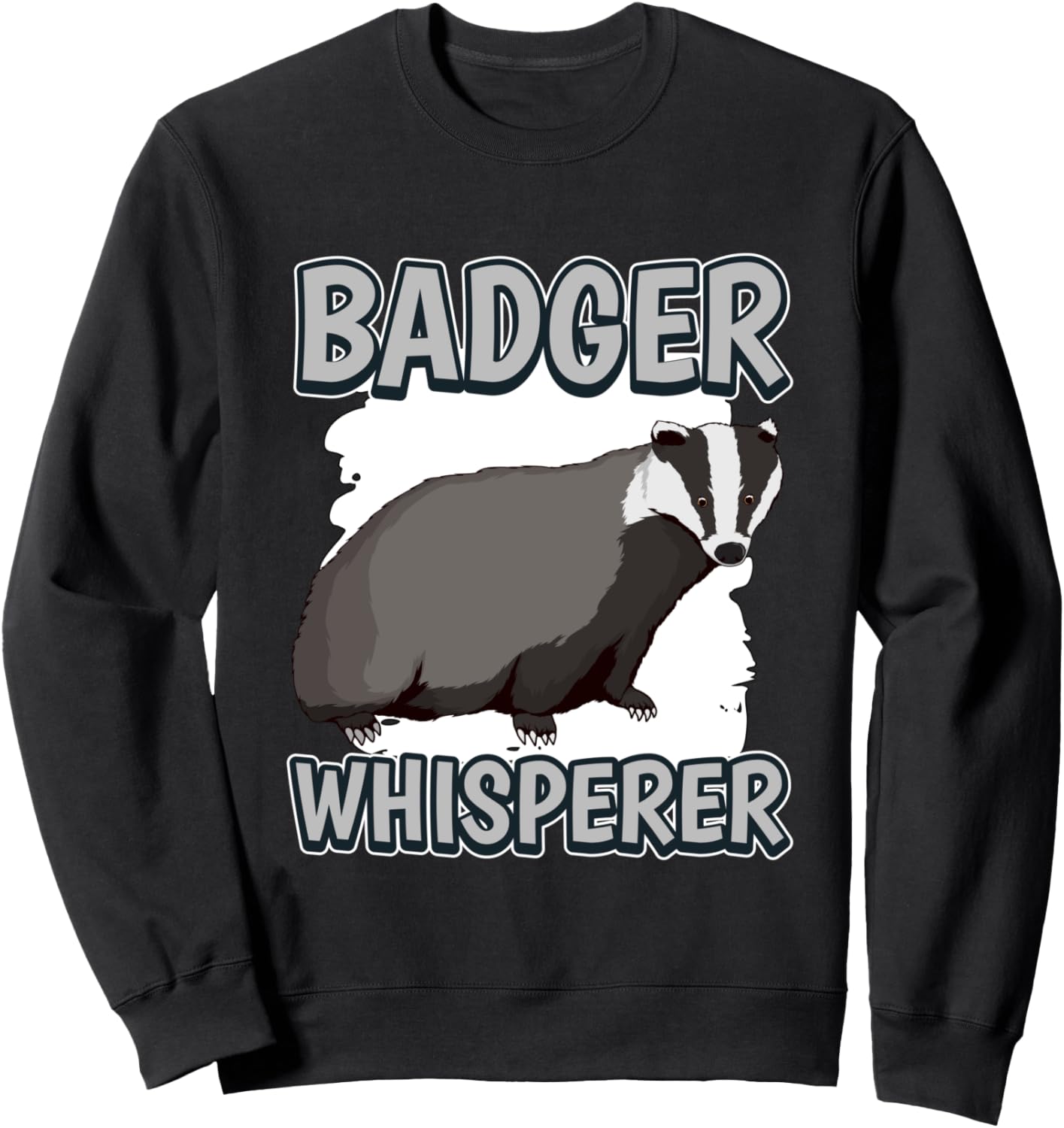 

Толстовка с надписью «Заклинатель барсуков» Funny Badger Merch Women Men Kids, черный