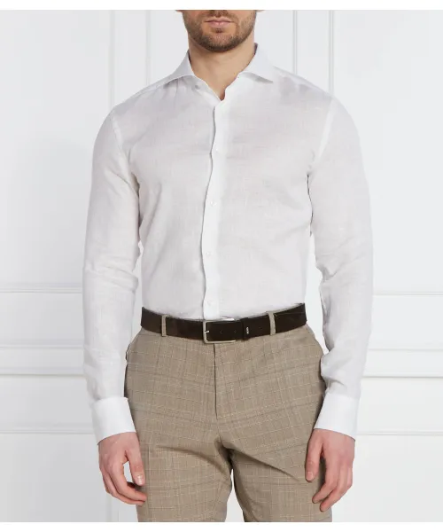 

Льняная рубашка H-hank Slim fit Boss, белый