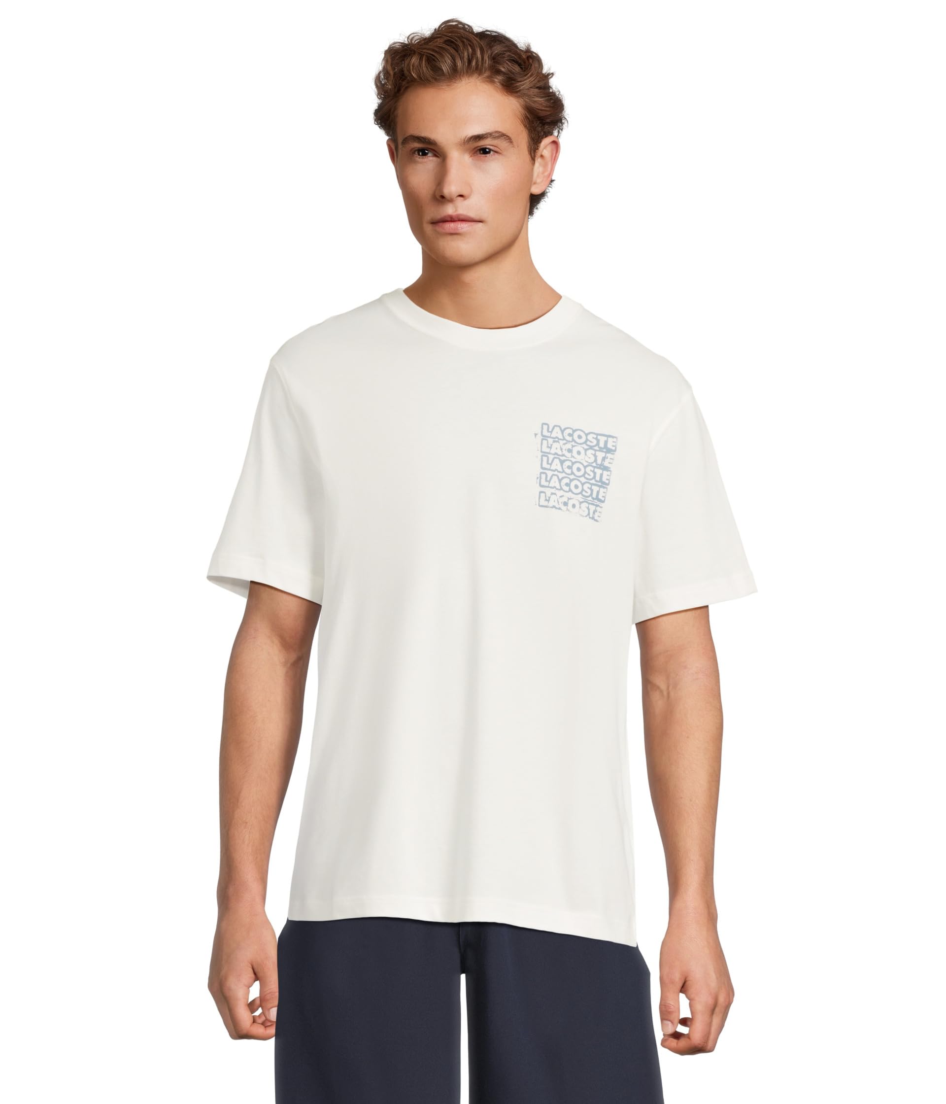 

Футболка Lacoste Classic Fit Distorted Graphic T-Shirt, White/Blue