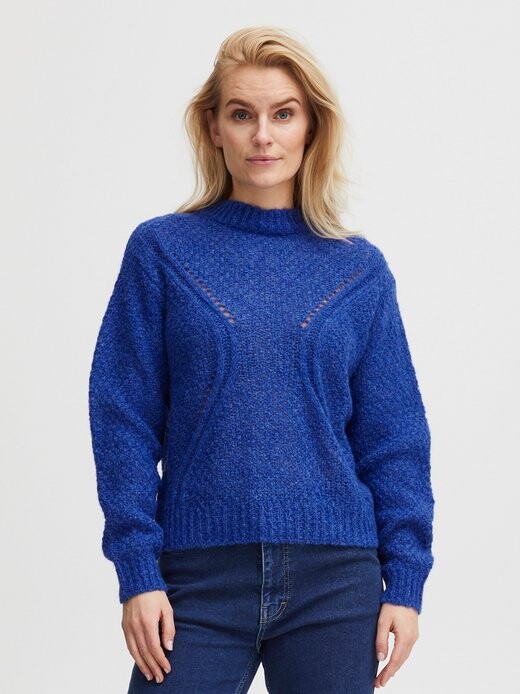 

Вязаный свитер пзирис Pulz Jeans, синий
