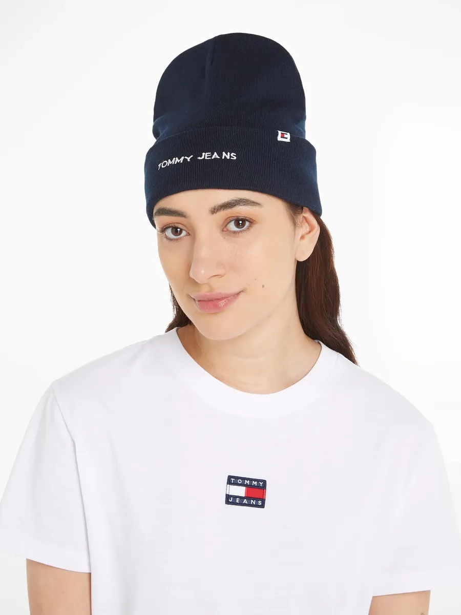 

Вязаная шапка Tommy Jeans "TJW LINEAR LOGO BEANIE", синий