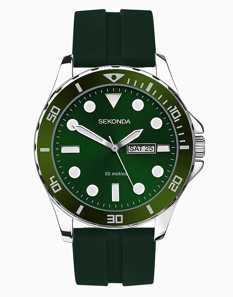 

Часы Balearic 44 мм круглые серебряные черного цвета Sekonda