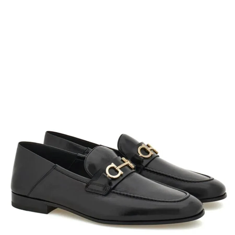 Лоферы Ferragamo Gancini Ornament Hybrid, черный — фото 2