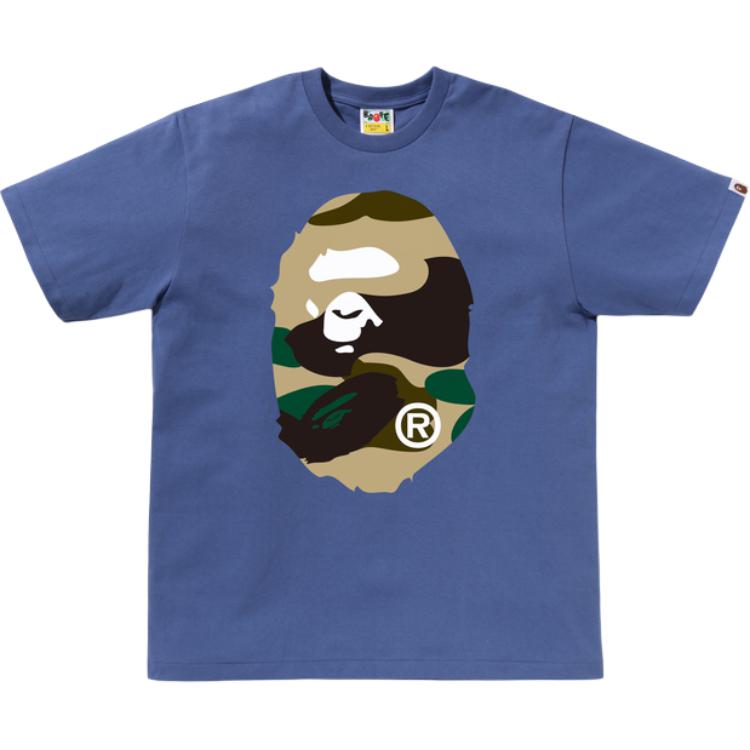 

Футболка Bape Giant 1st Camo Big Ape Head A BATHING APE, синий