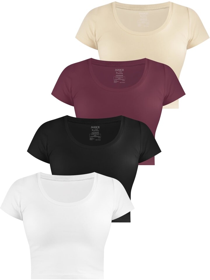 

Футболка Janice Nantes, цвет weiß/schwarz/burgund/beige