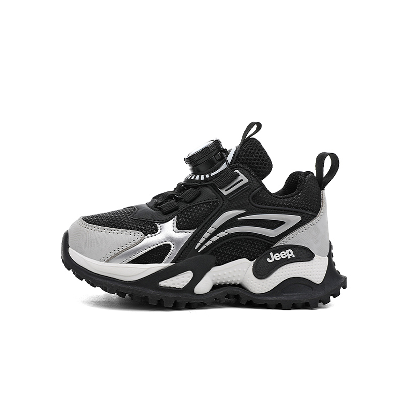 

Jeep Детские кроссовки для бега с низким верхом, легкие, амортизирующие, нескользящие, черно-серые