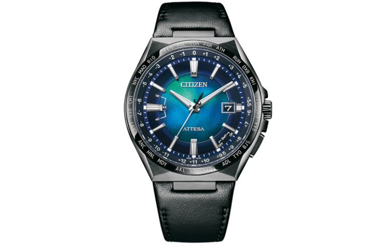 

CITIZEN Часы Attesa Series Solar Quartz Movement Leather Strap Watch 42.5mm Men's Watch Blue Dial CB0215 18L, Blue Dial