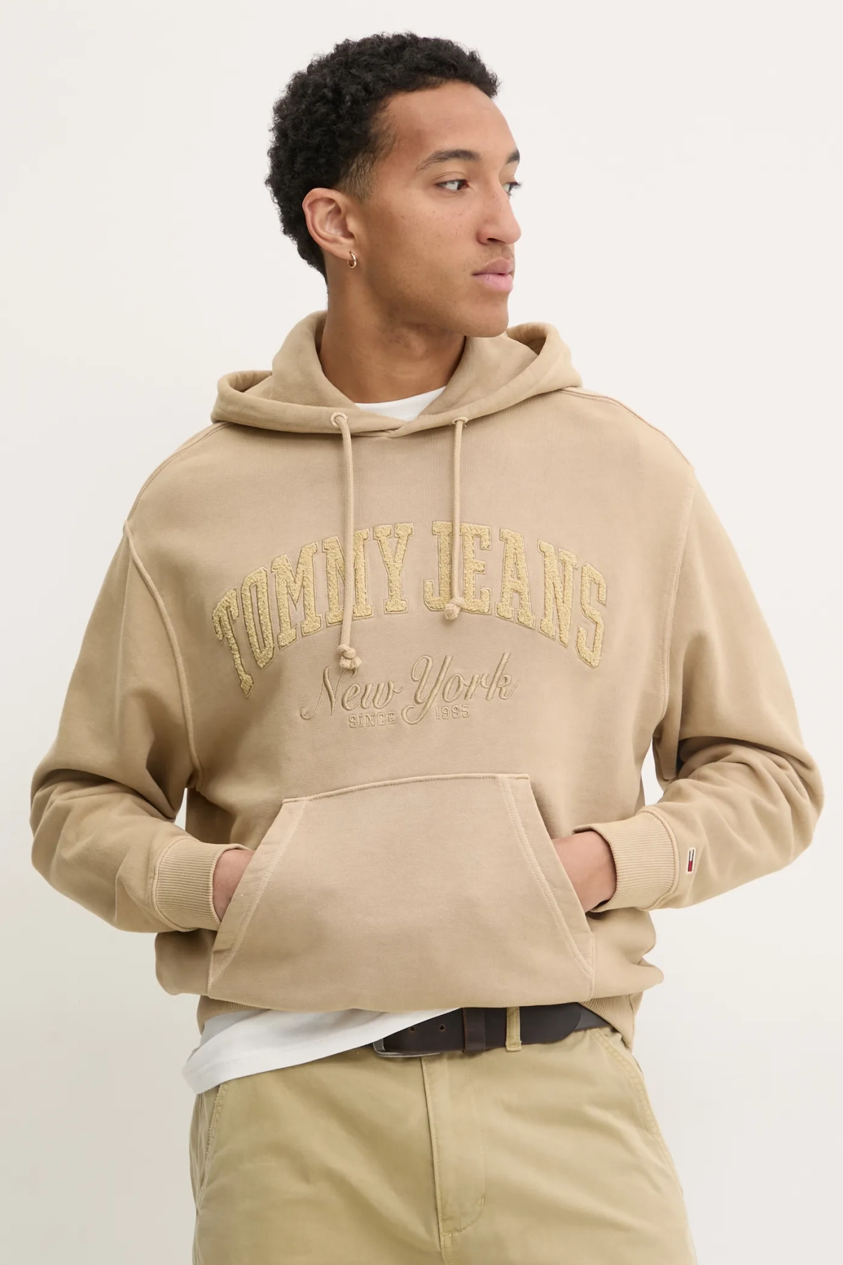 

Хлопковая толстовка Tommy Jeans, бежевый