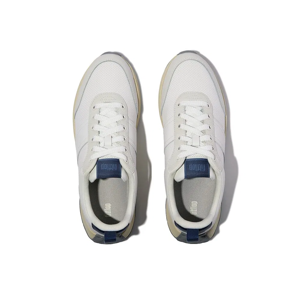 Мужские низкие кроссовки Urban White/Ocean Blue из кожи и замши от Fitflop — фото 4