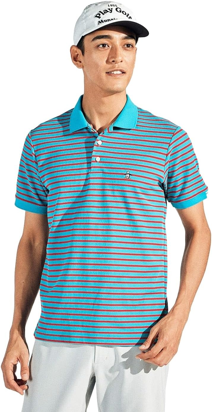 

Мужская рубашка с коротким рукавом Muning Wear MG5SHS52M, воротник, отделка по краю, влагоотводящая, быстросохнущая, солнцезащитная, для игры в гольф Munsingwear, изумрудный