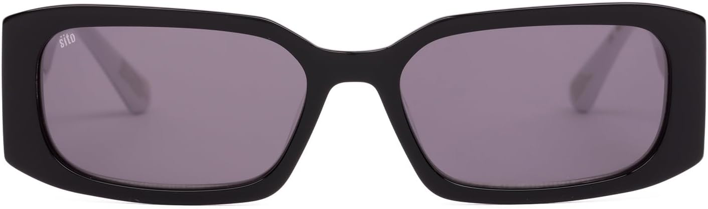 

Солнцезащитные очки SITO SHADES Electro Vision прямоугольной формы с поляризацией, дизайнерские, в стиле ретро, ​​для фестивалей и концертов, защита от УФ-излучения 100%, Black White