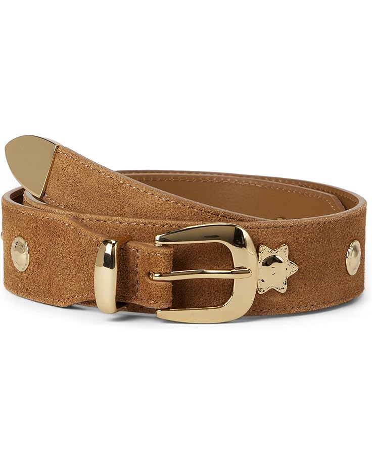 

Ремень Madewell Suede Wide Clean Western Belt: Sun Motif, цвет Aged Cognac
