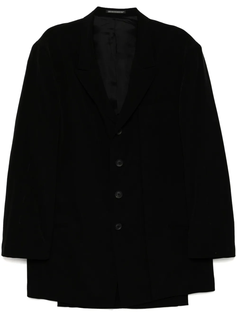 

Однобортный пиджак Yohji Yamamoto, черный