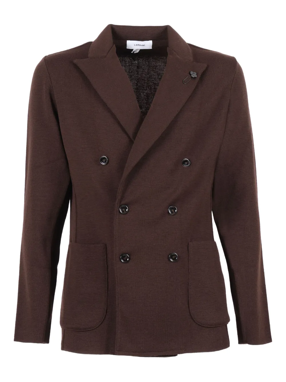

Двубортный пиджак из шерсти Lardini, коричневый