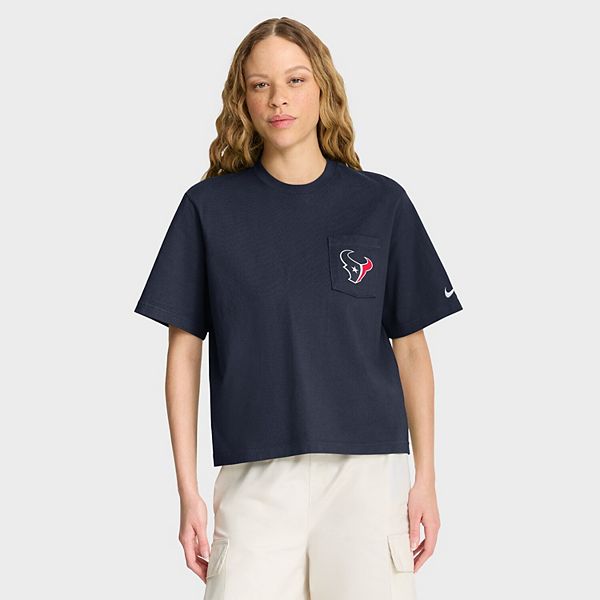 

Женская футболка Houston Texans Rewind Pocket Boxy цвета navy Nike, Синий, Женская футболка Houston Texans Rewind Pocket Boxy цвета navy Nike