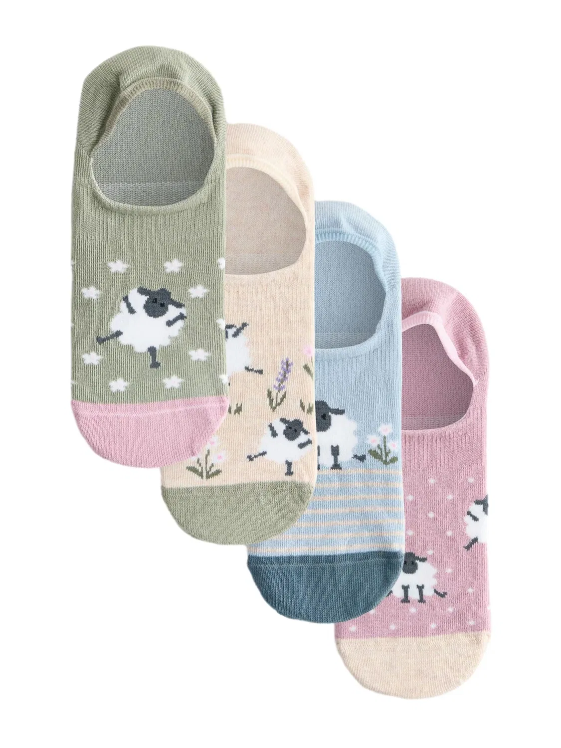 Носки до щиколотки Next, Cream/Sky Blue/Olive/Dusky Pink