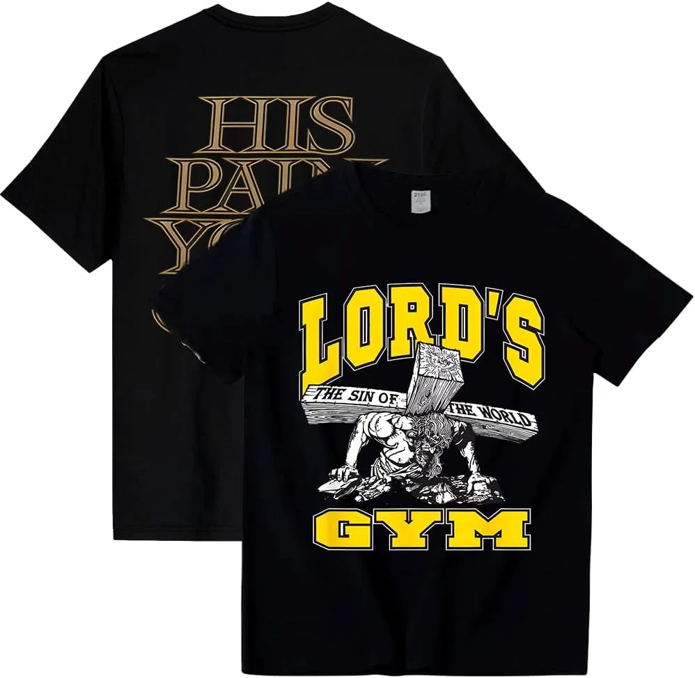 Футболка Generic Lord Gym с графическим принтом «Грех мира», футболка с изображением Иисуса Христа, короткий рукав, круглый вырез, унисекс