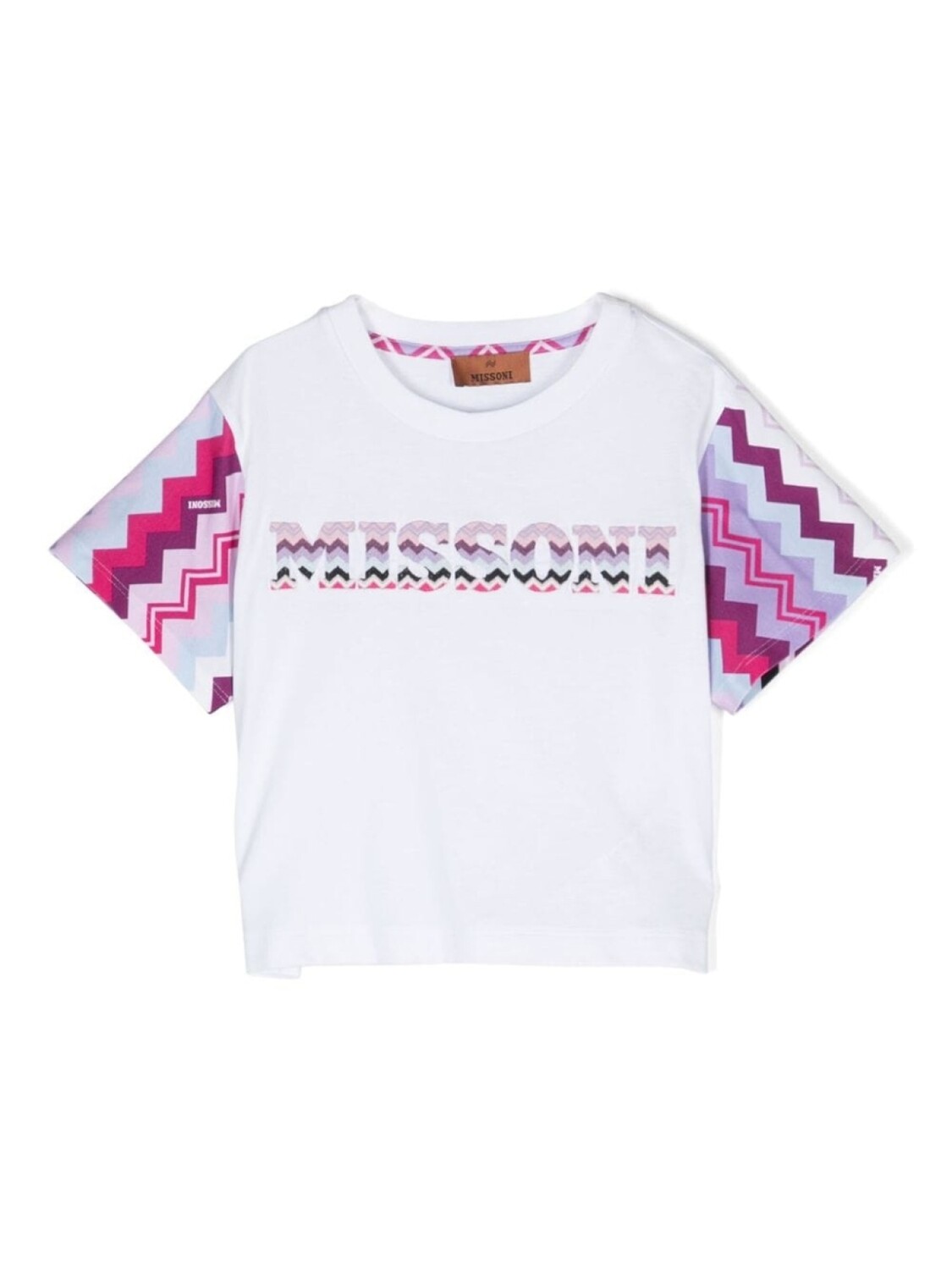 

Missoni Kids футболка с вышитым логотипом, белый