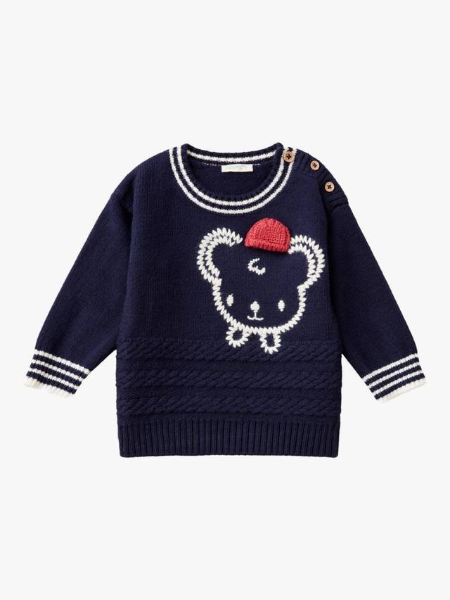 

Джемпер с принтом baby stitch Benetton, темно-синий