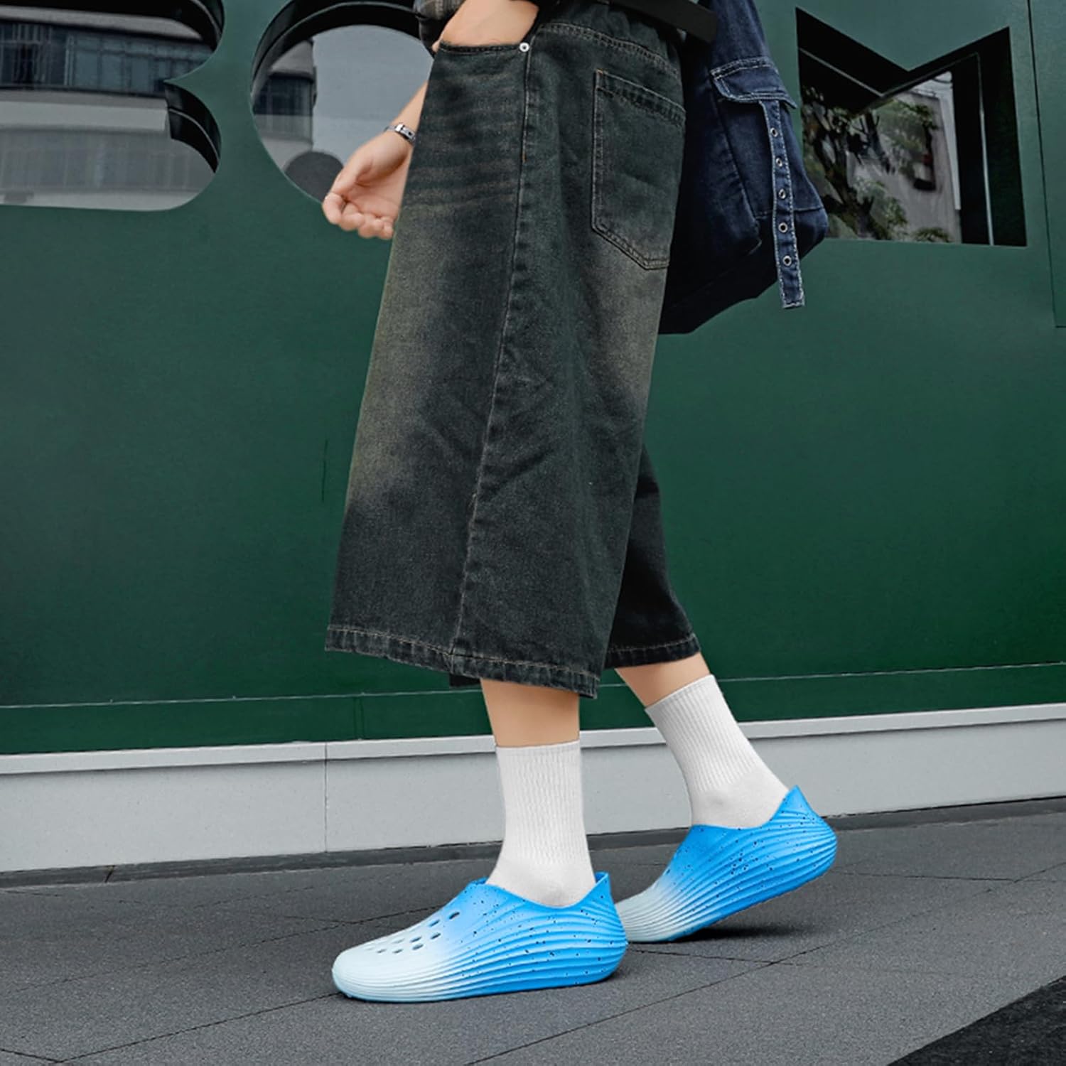 Кроссовки Foam Runner для мужчин и женщин, без шнурков, с вырезами, в стиле Foam Runner, легкие, долговечные, из EVA, дышащие, мягкие тапочки-облака для мужчин и женщин Inkuil, белый — фото 3