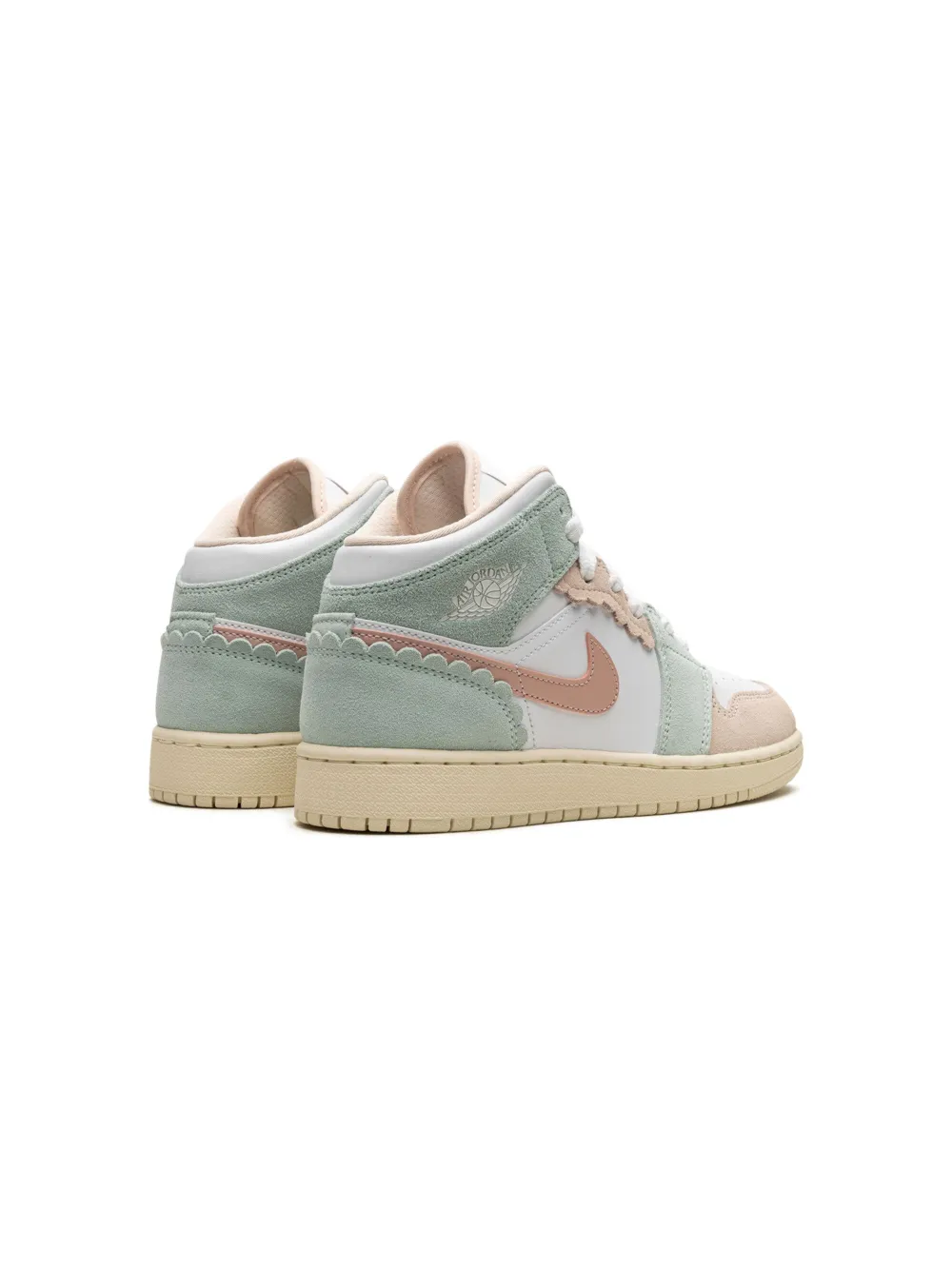 Кроссовки Air Jordan 1 Mid Pink Oxford Jordan Kids, белый — фото 3