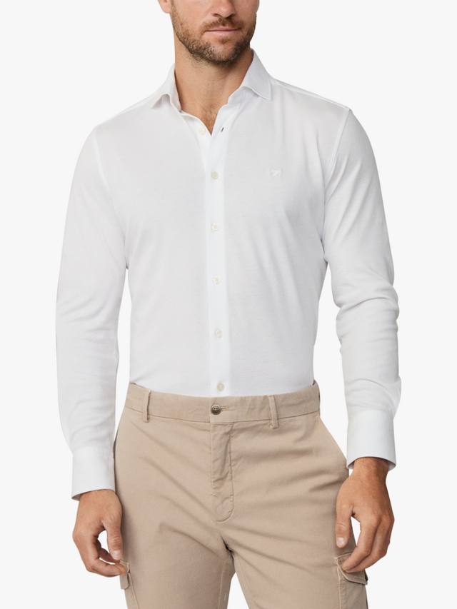 

Хлопковая классическая рубашка с длинными рукавами Hackett London, Optic White