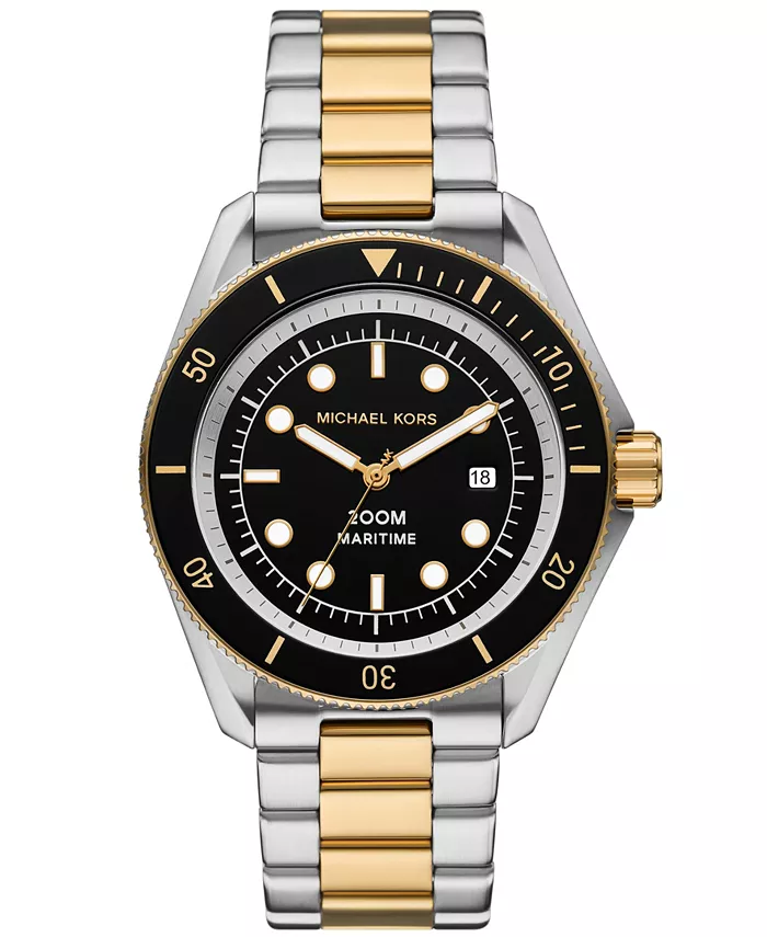 

Мужские часы Maritime Three-Hand с двухцветным корпусом из нержавеющей стали, 42 мм Michael Kors