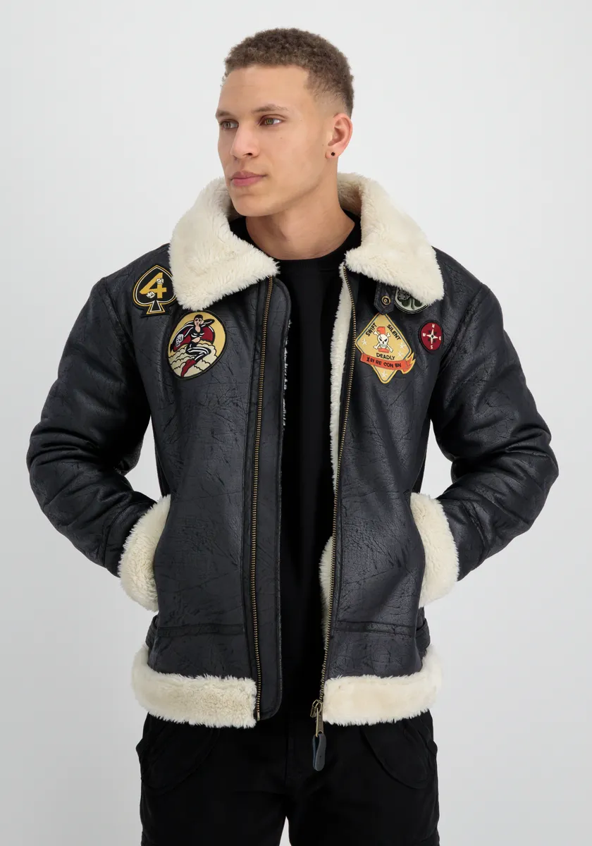

Кожаная куртка Alpha Industries " Alpha Industries Men - Кожаные и веганские куртки B3 FL Custom", черный