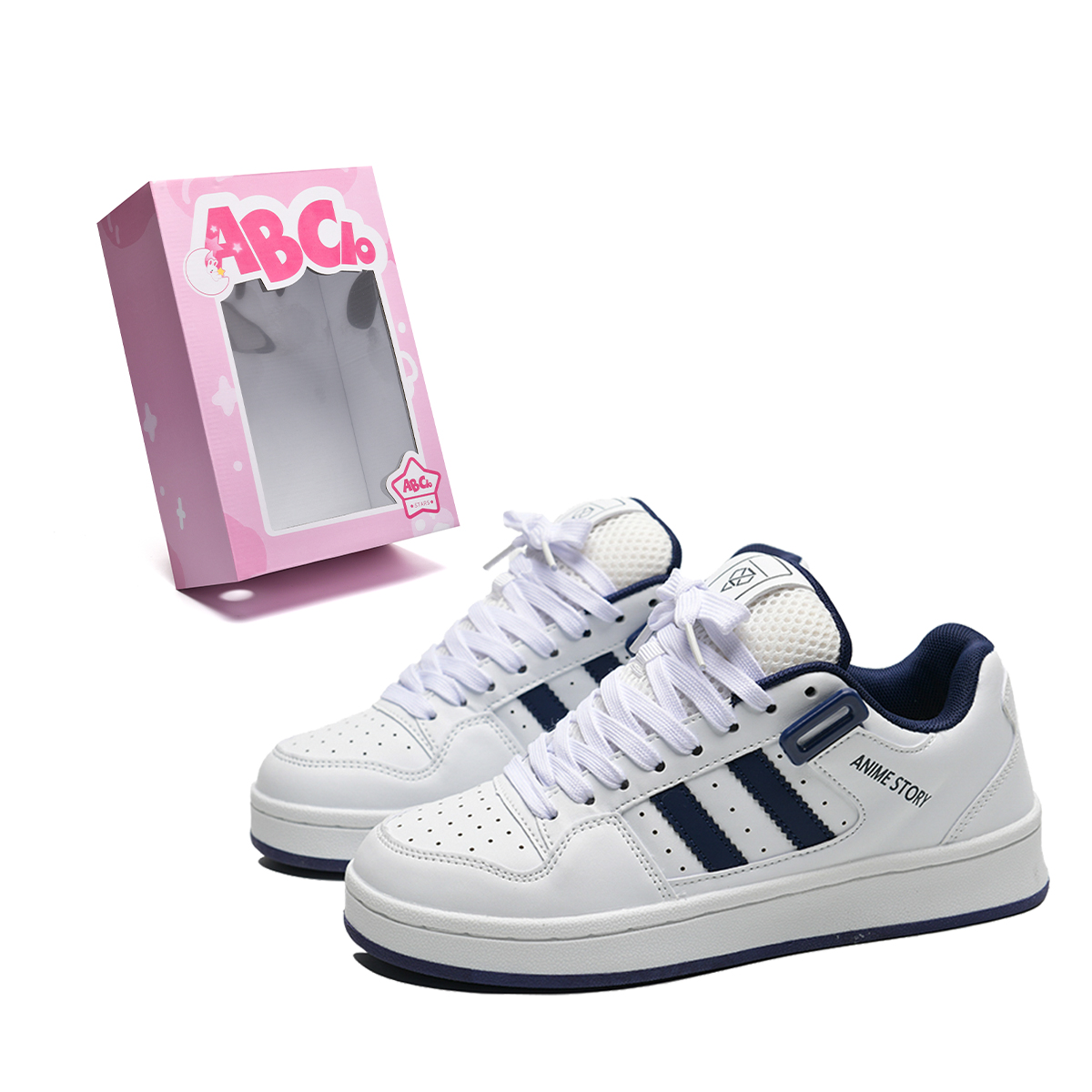 

ABCIO Утепленные водонепроницаемые скейтерские кроссовки Unisex бело-голубые, цвет White Blue