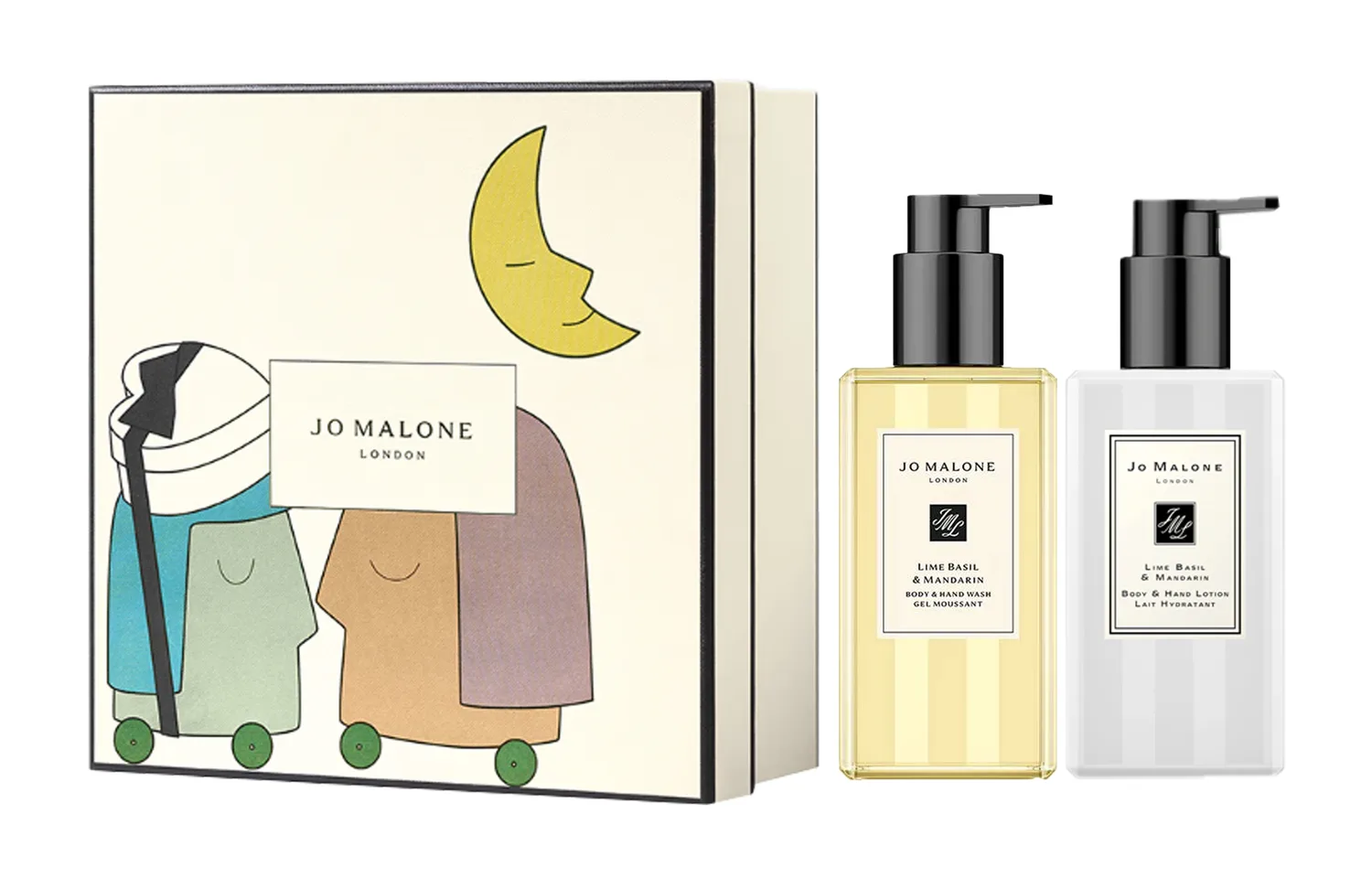 Jo Malone London Набор увлажняющего геля для душа с аромаэффектом, 250 мл + 250 мл, Two-Piece Set: Lime & Basil with Citrus Moisturizing Lotion 250ml+Lime & Basil with Citrus Shower Gel 250ml