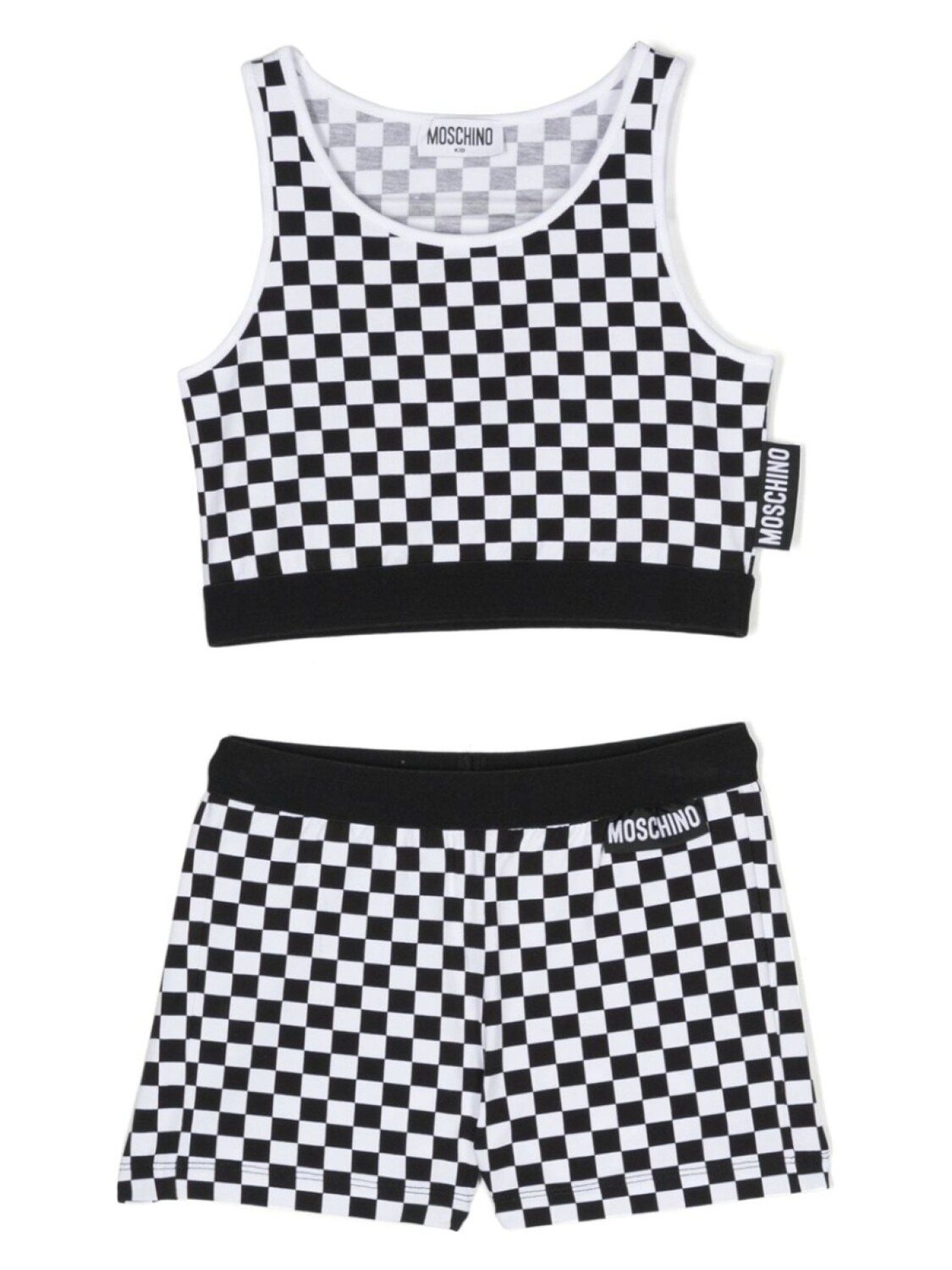 

Moschino Kids спортивный костюм в клетку, белый