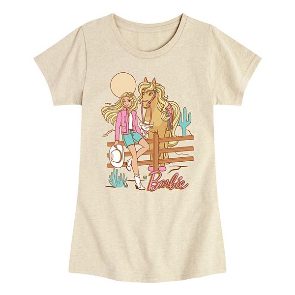 

Футболка с принтом Girls 7-16 desert cowgirl Barbie, Beige