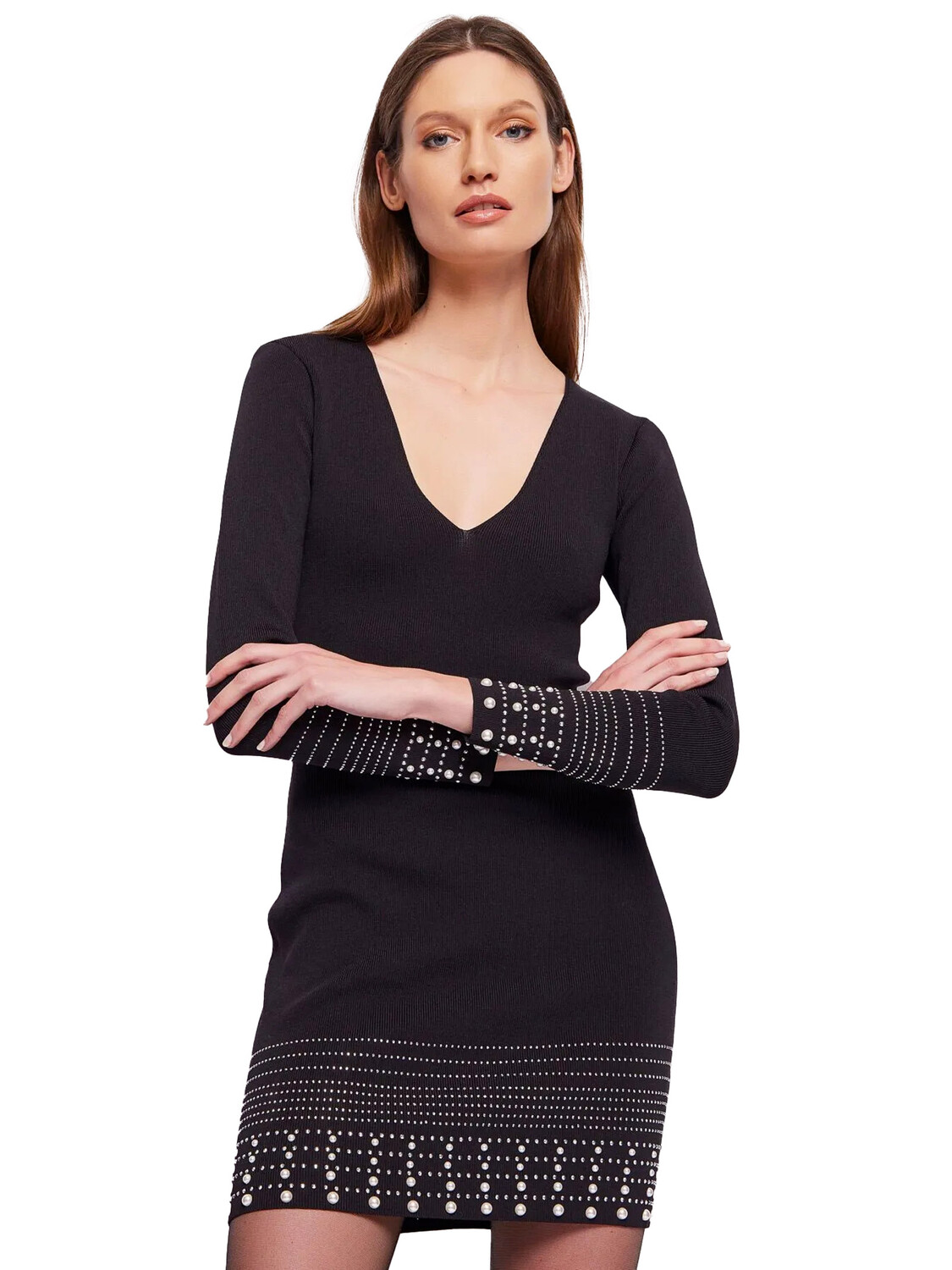 

Платье gaudì jeans vestito in maglia con strass Gaudi Jeans, черный